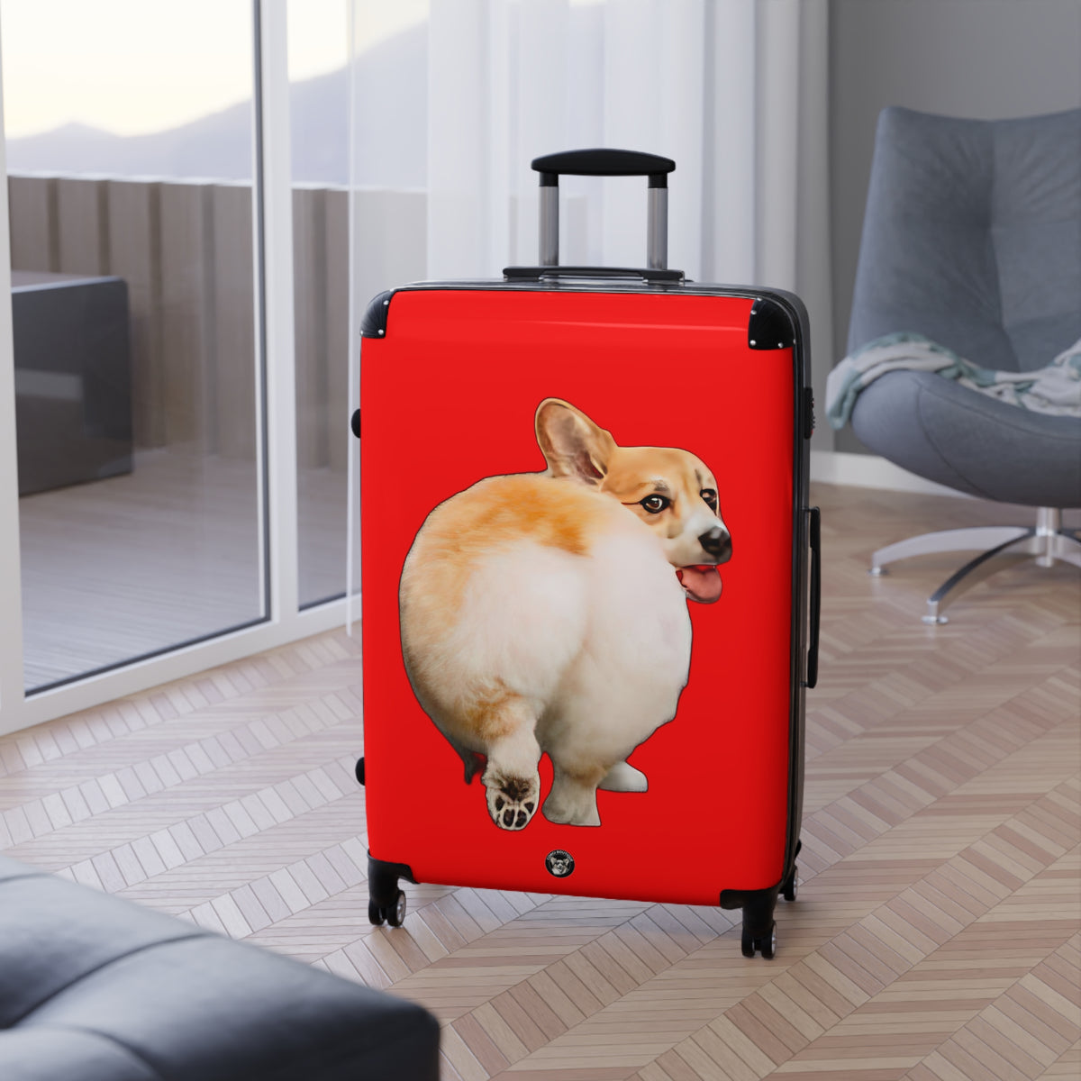 Baby Got Back Corgi Butt Strut Suitcases — Fun Red Luggage