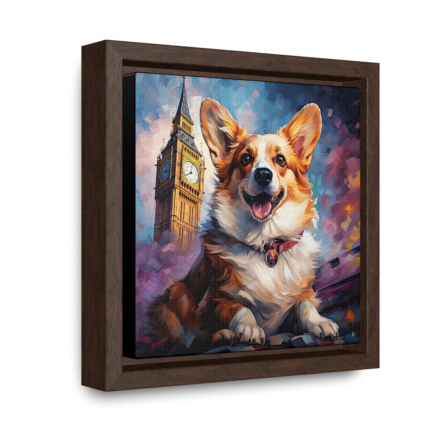 Corgi and Ben - Framed on Canvas