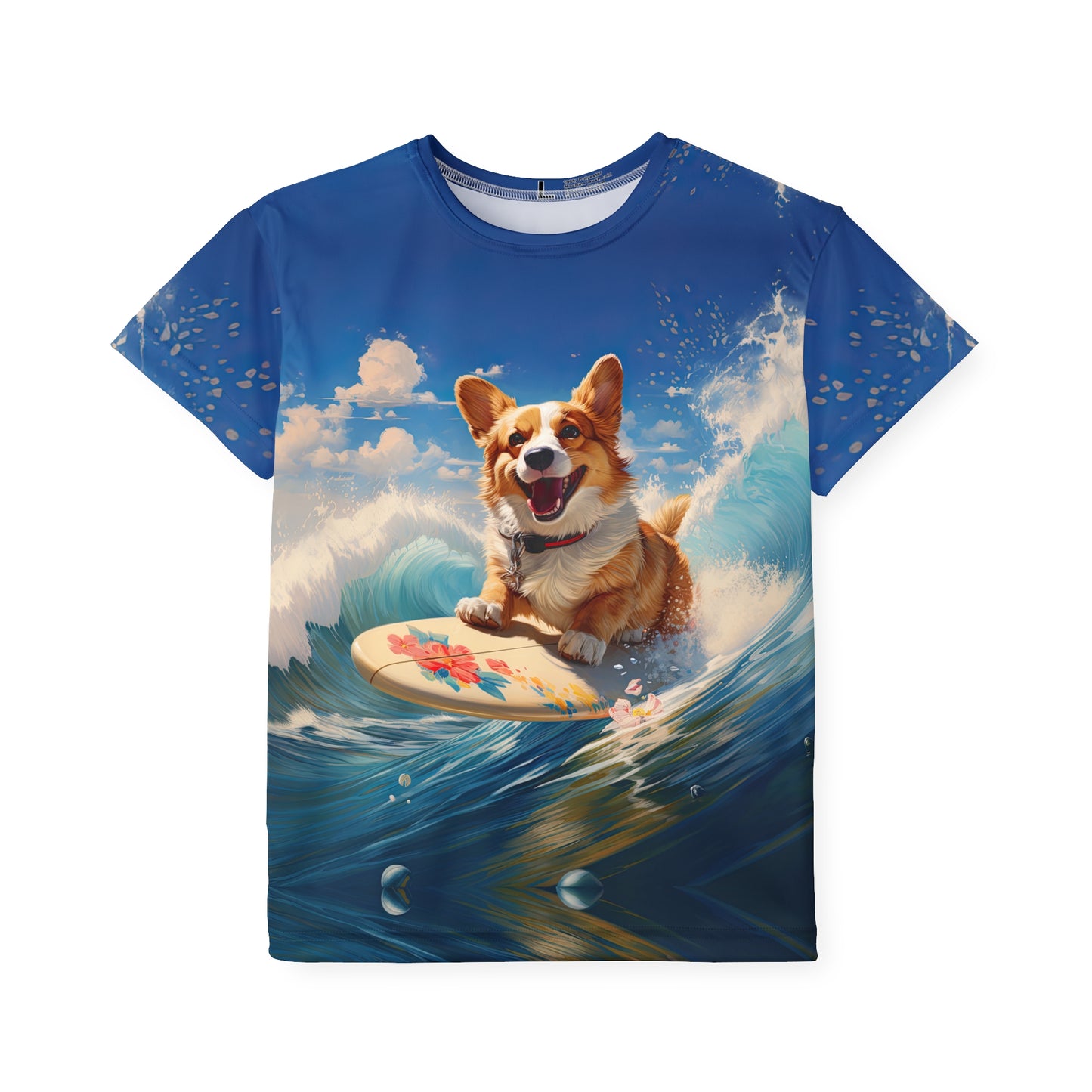 Cowabunga Corgi Kid's Sports Tee
