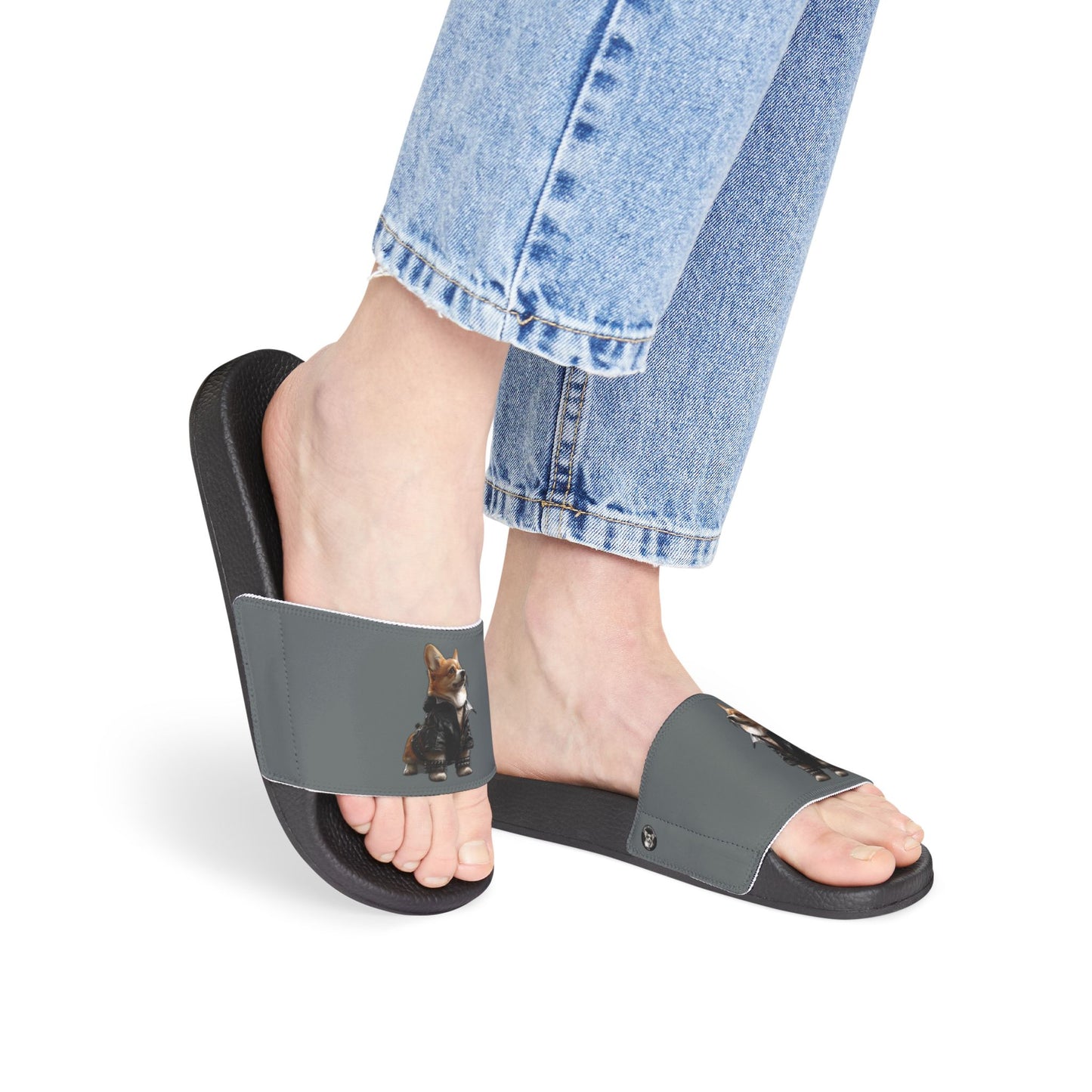 Leader of the Pack Women's Casual Gray Slide Sandals - Pool & Beach Slides