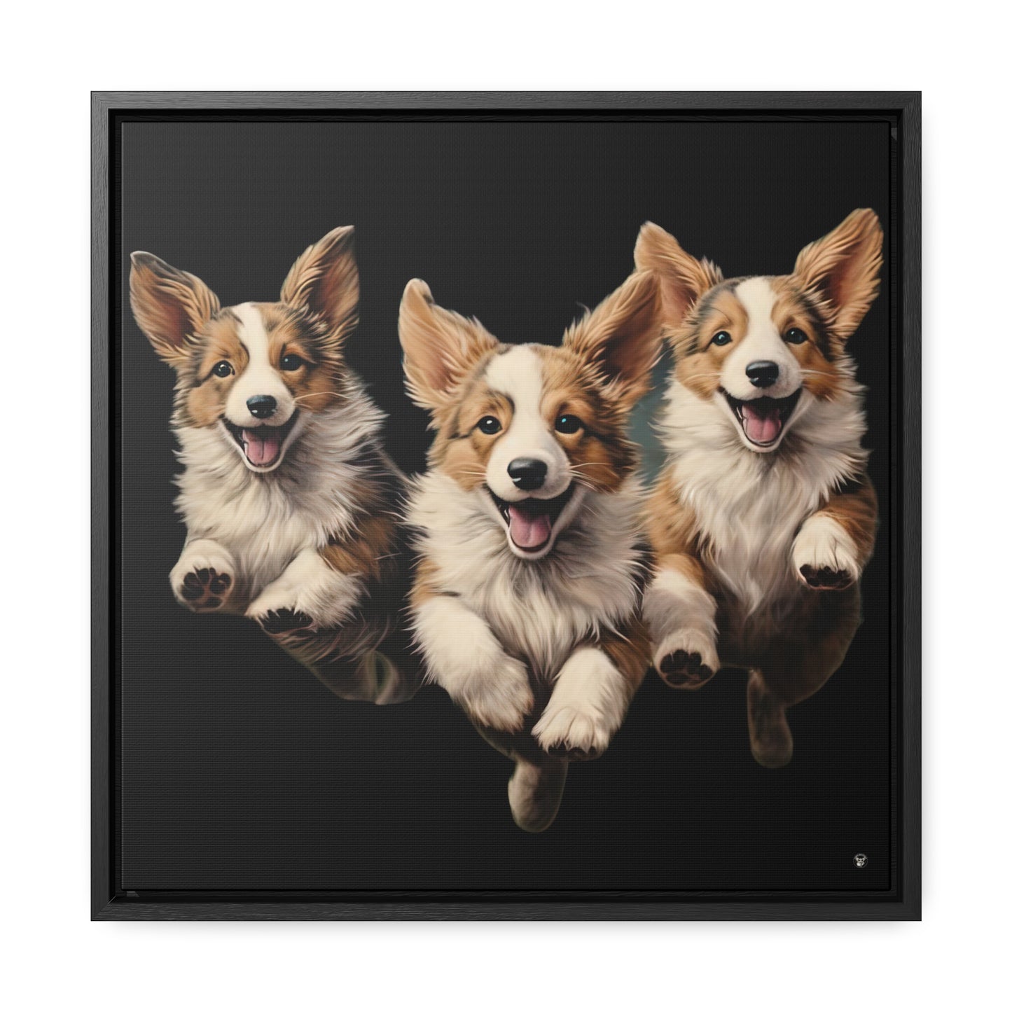 Corgi Enthusiasm - Framed on Canvas