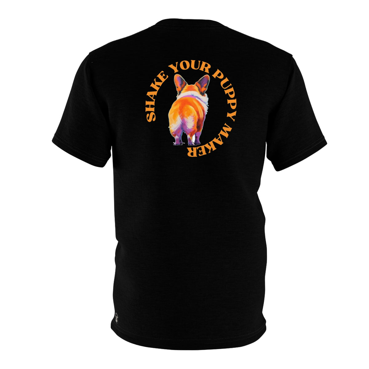 Shake Your Puppy Maker Unisex Bold Fashion Tee - Funny Phantom Black Corgi Shirt