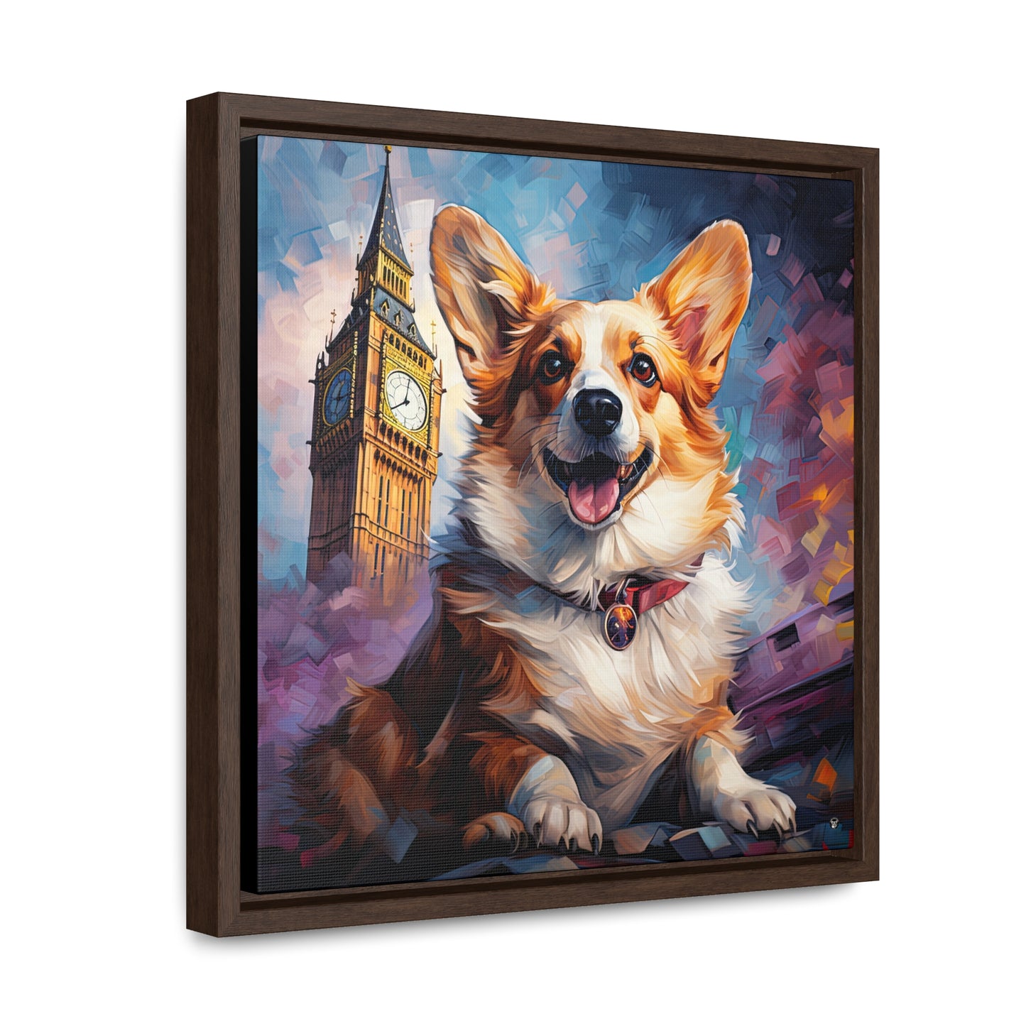 Corgi and Ben - Framed on Canvas