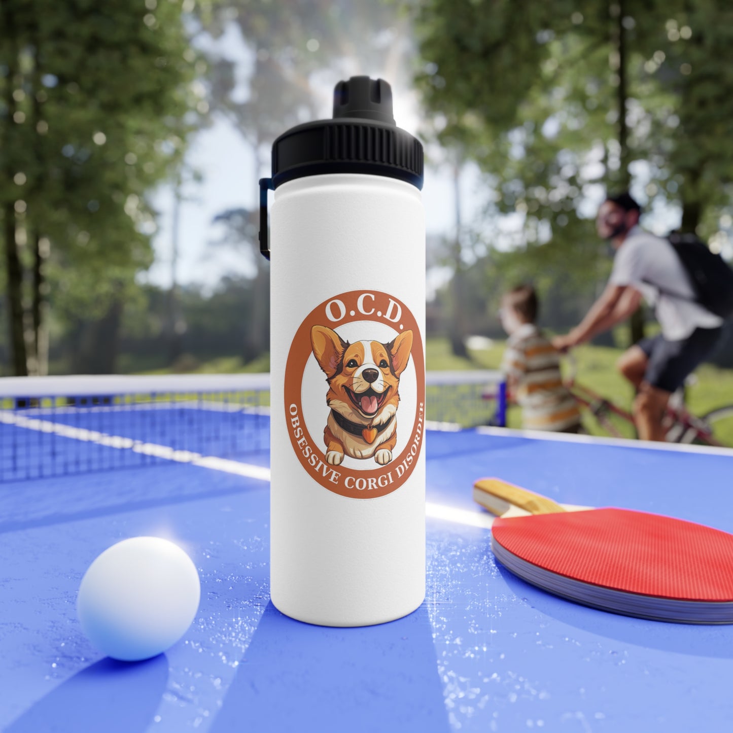O.C.D. Obsessive Corgi Disorder - Water Bottle with Sport Lid