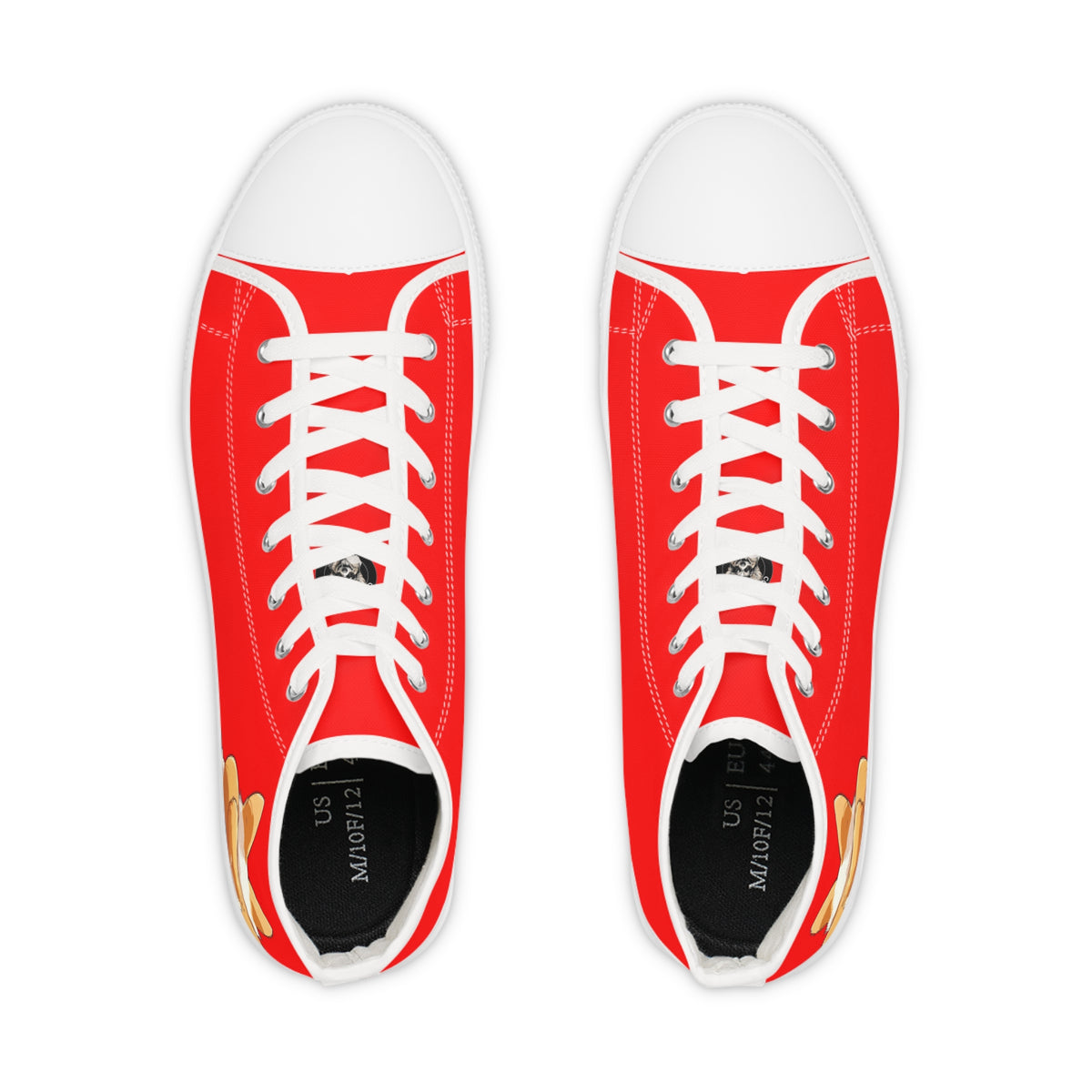 Booty Call Corgi Pop Art Men's High Top Casual Red Canvas Sneakers