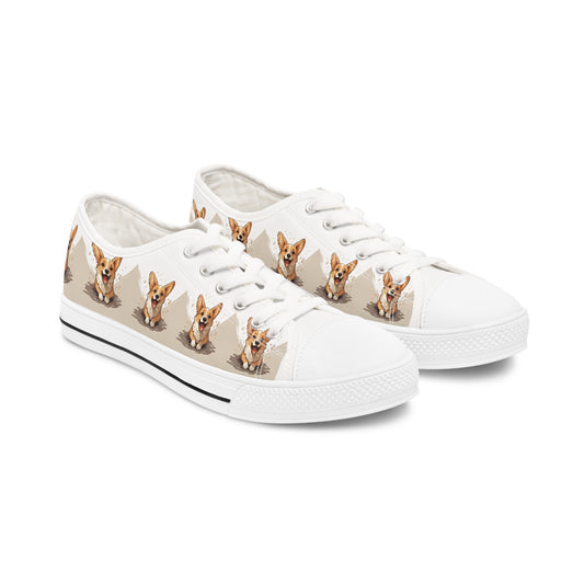 Corgi Cuteness - Women's Low Top Sneakers
