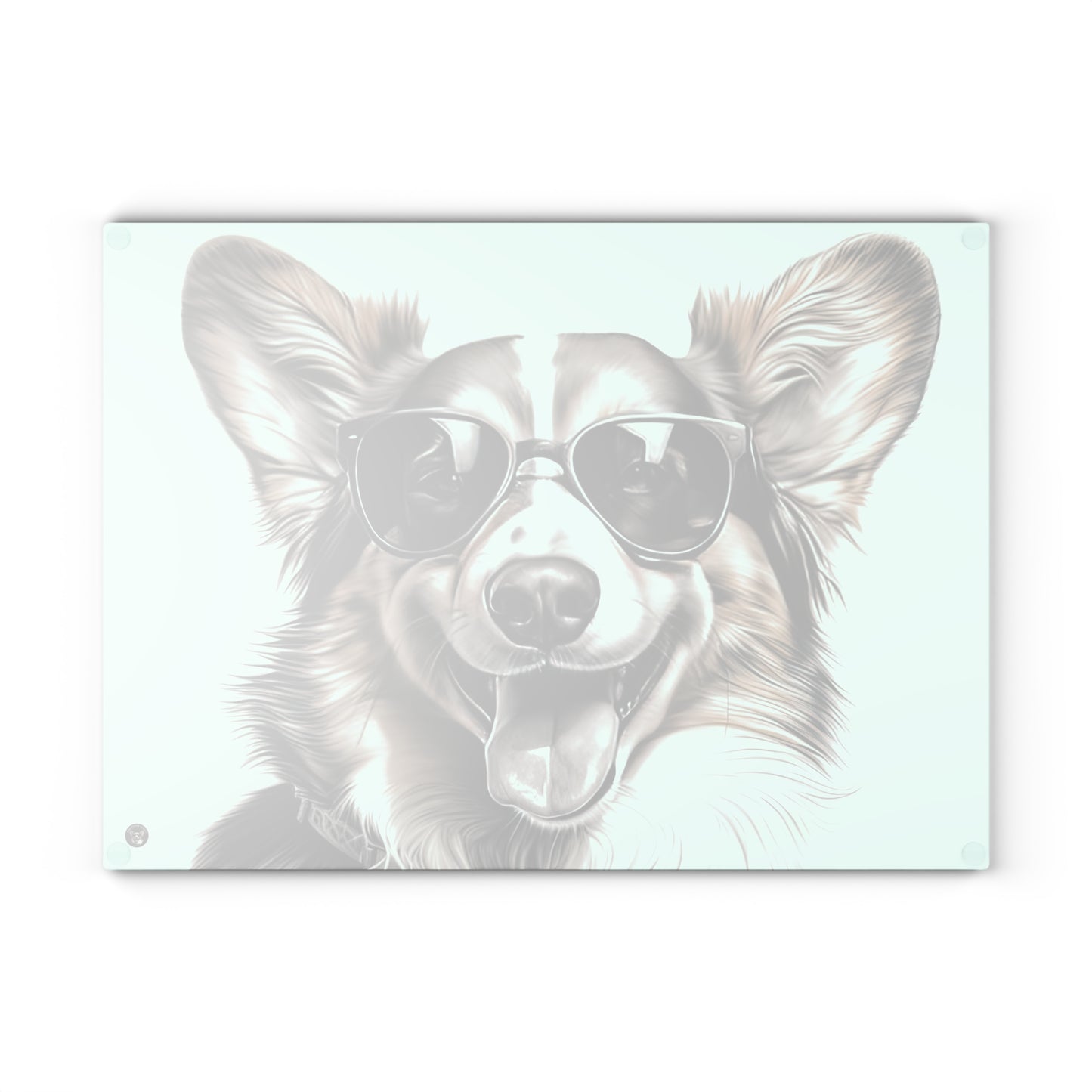 Corgi Cool - Glass Cutting Board