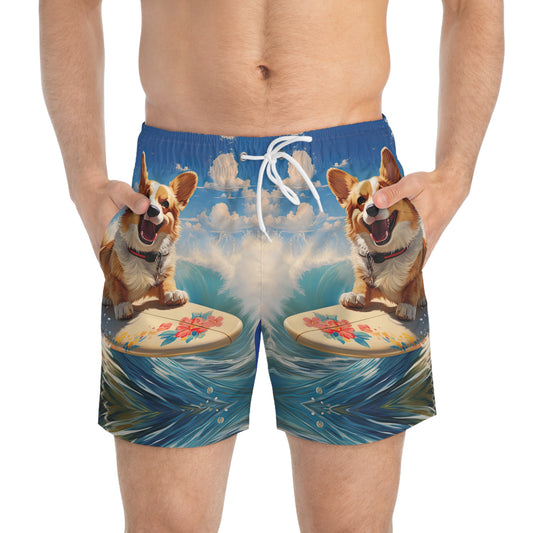 Cowabunga Corgi - Swim Trunks
