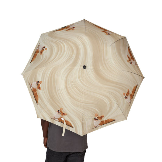 Giddy Sploot Foldable Umbrella — Creamy Champagne Rain Parasol