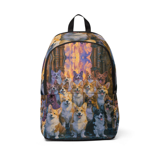 Pearly Gates the Corgis Await Backpack — Heavenly Corgi Rucksack