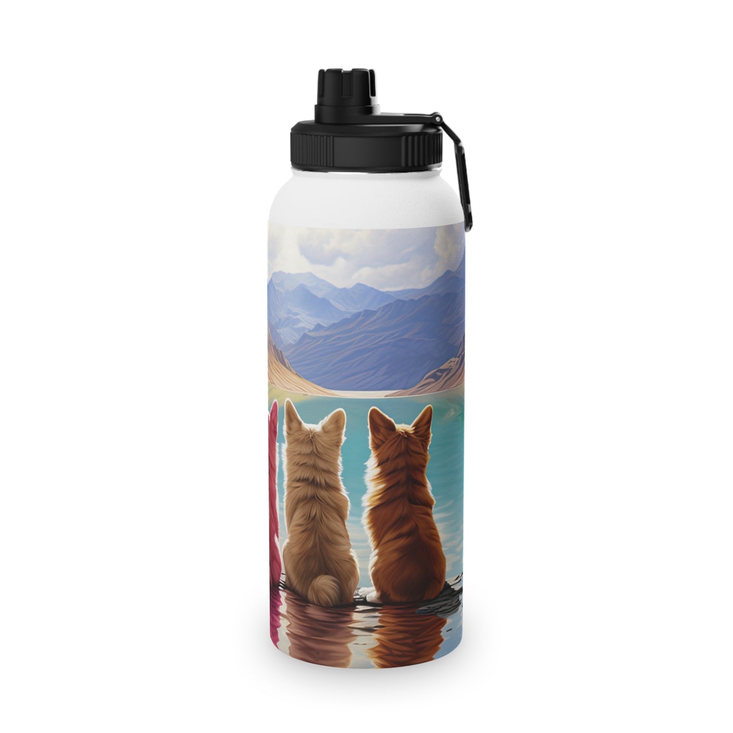 Corgi Lake - Water Bottle with Sport Lid