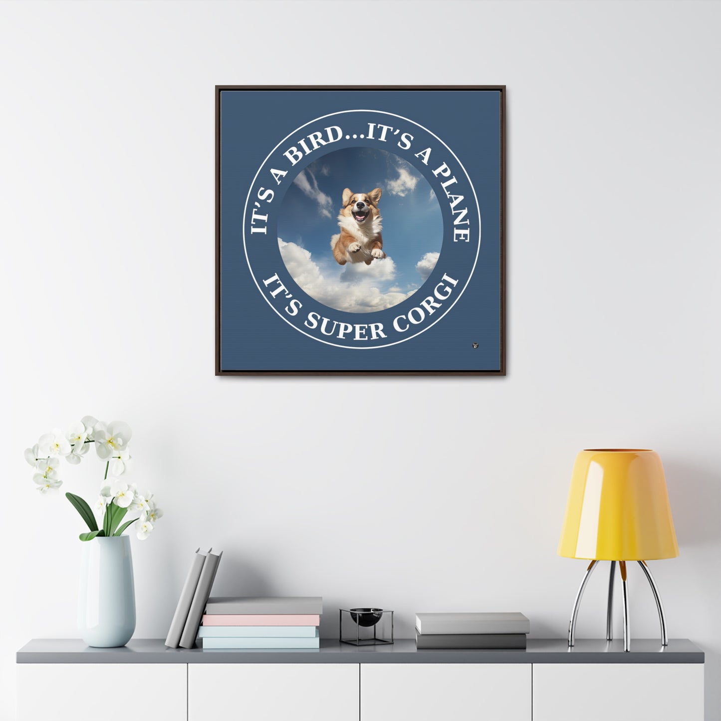 Super Corgi - Framed on Canvas