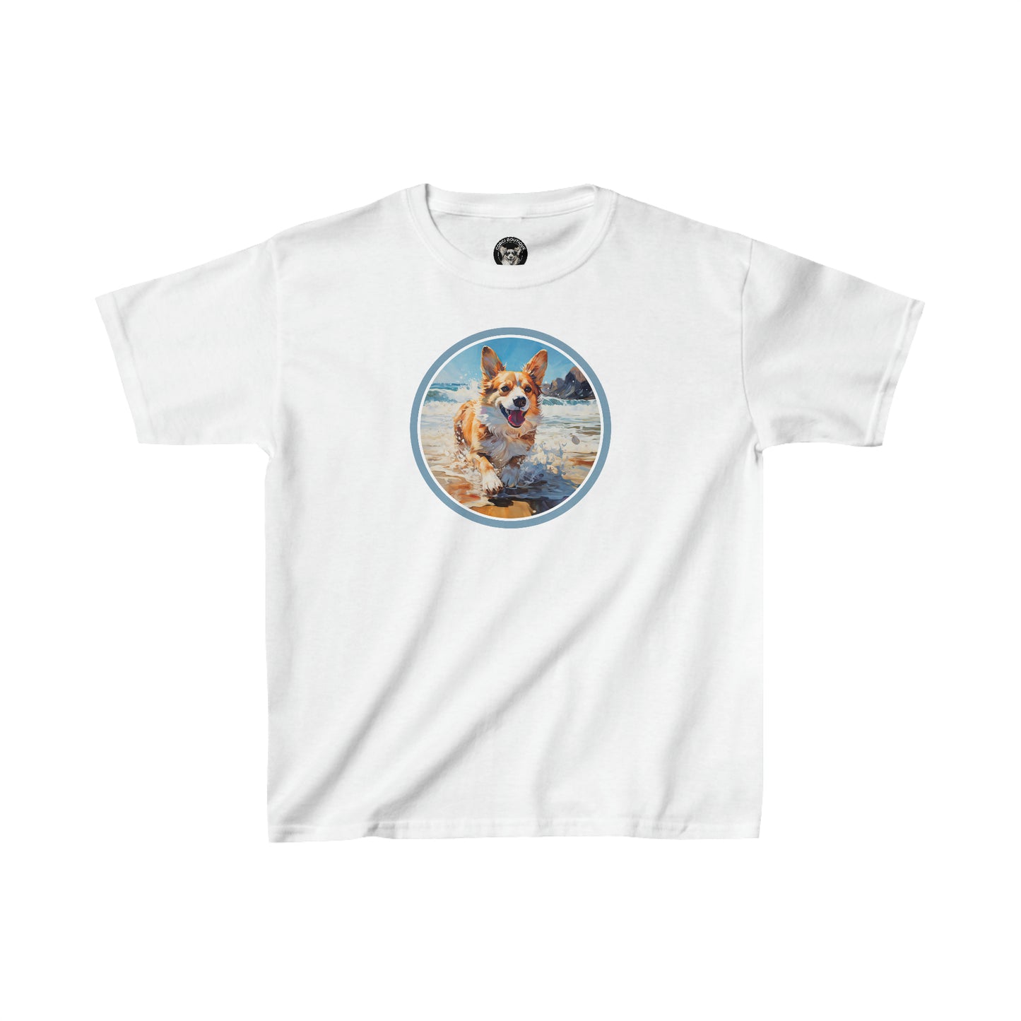 Coastal Corgi - Kids Heavy Cotton Tee