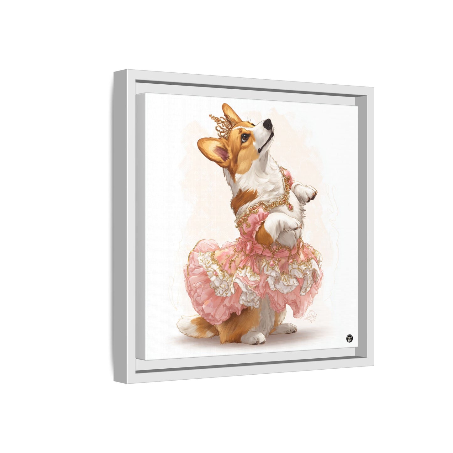 Princess Corgi on Canvas