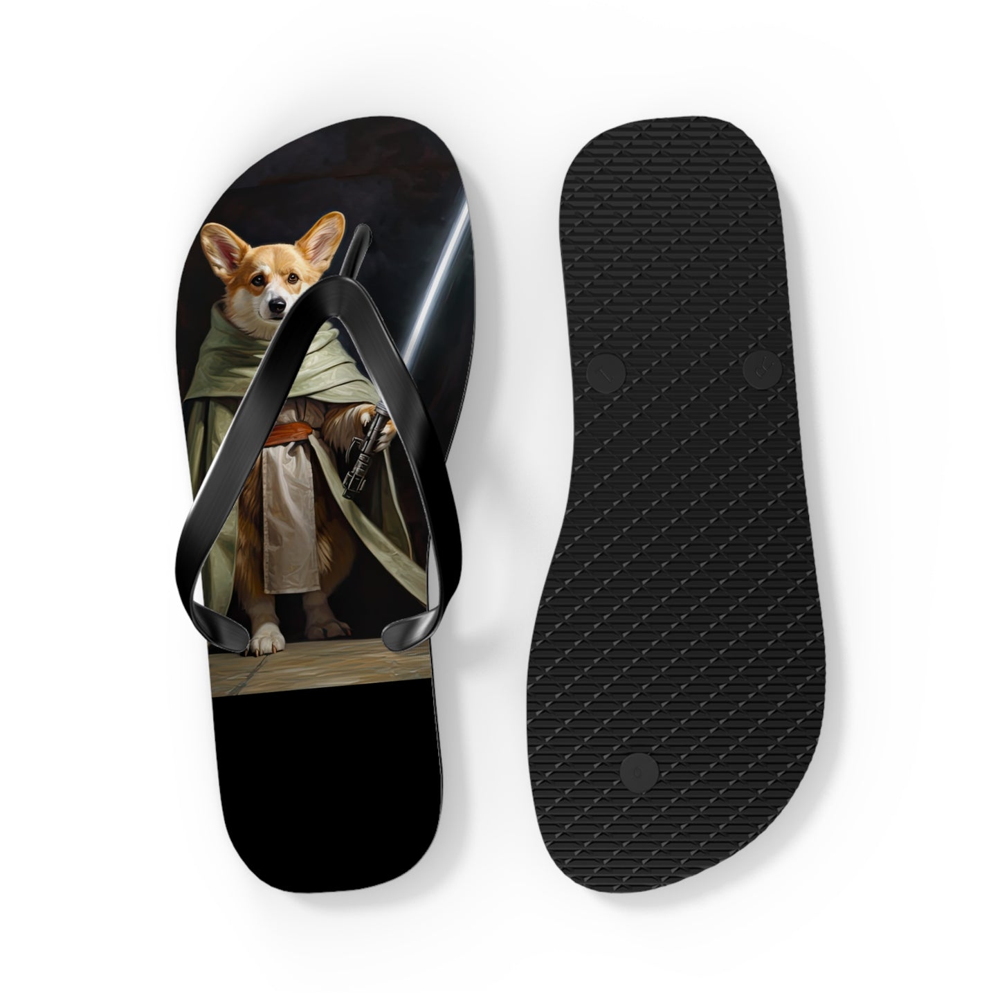 Jedi Corgi Flip-Flops