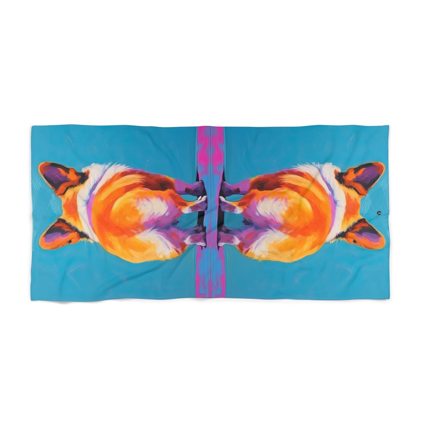Corgi Butt Artistic Colorful Portrait - Corgi Beach Towel