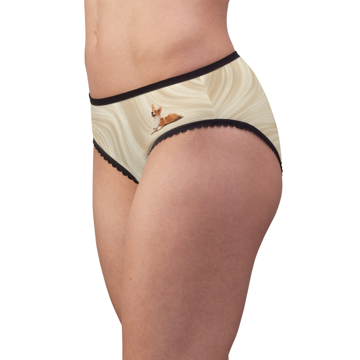 Giddy Sploot Panties - Creamy Champagne Corgi Undies