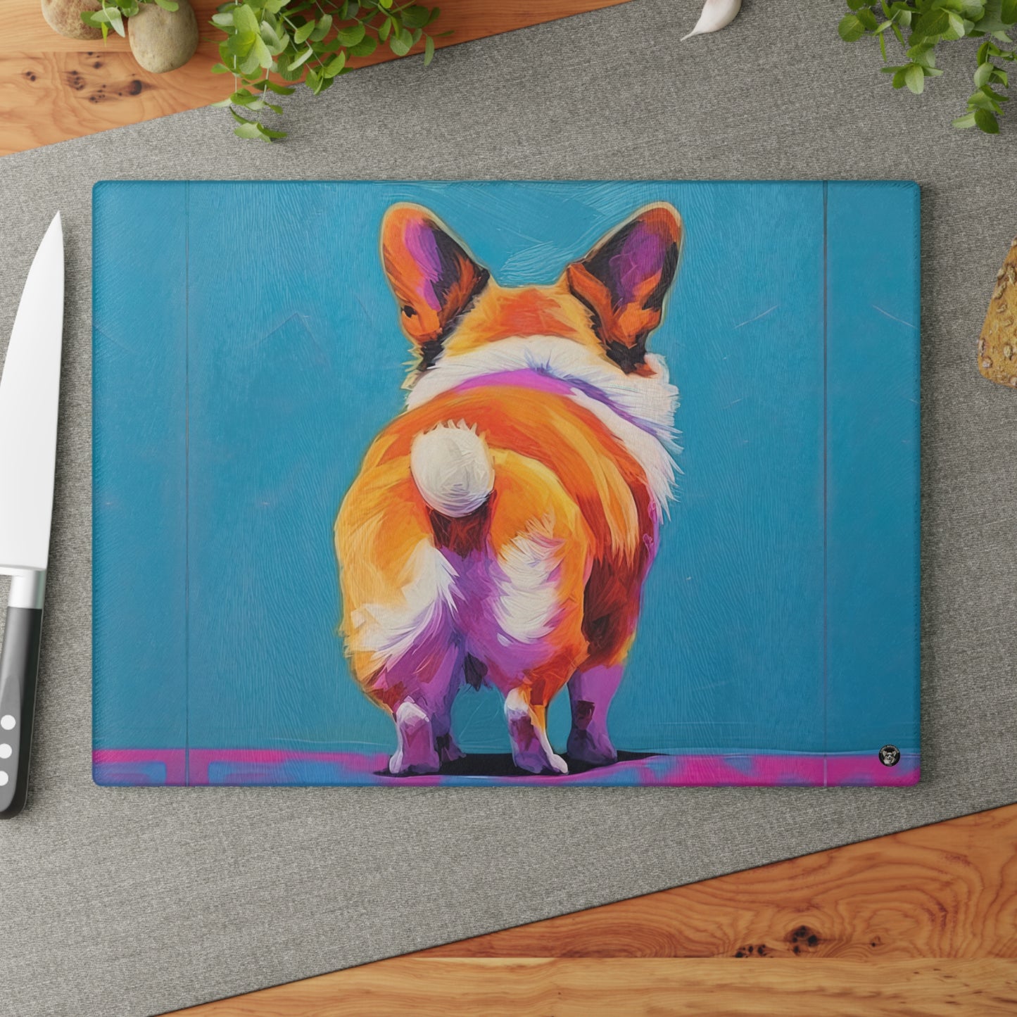 Corgi Butt - Glass Cutting Board