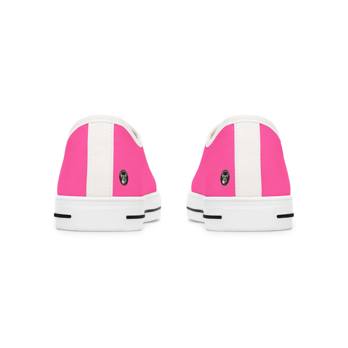 Cute Corgi Puppy Animation Hot Pink Women's Low Top Casual Canvas Sneakers