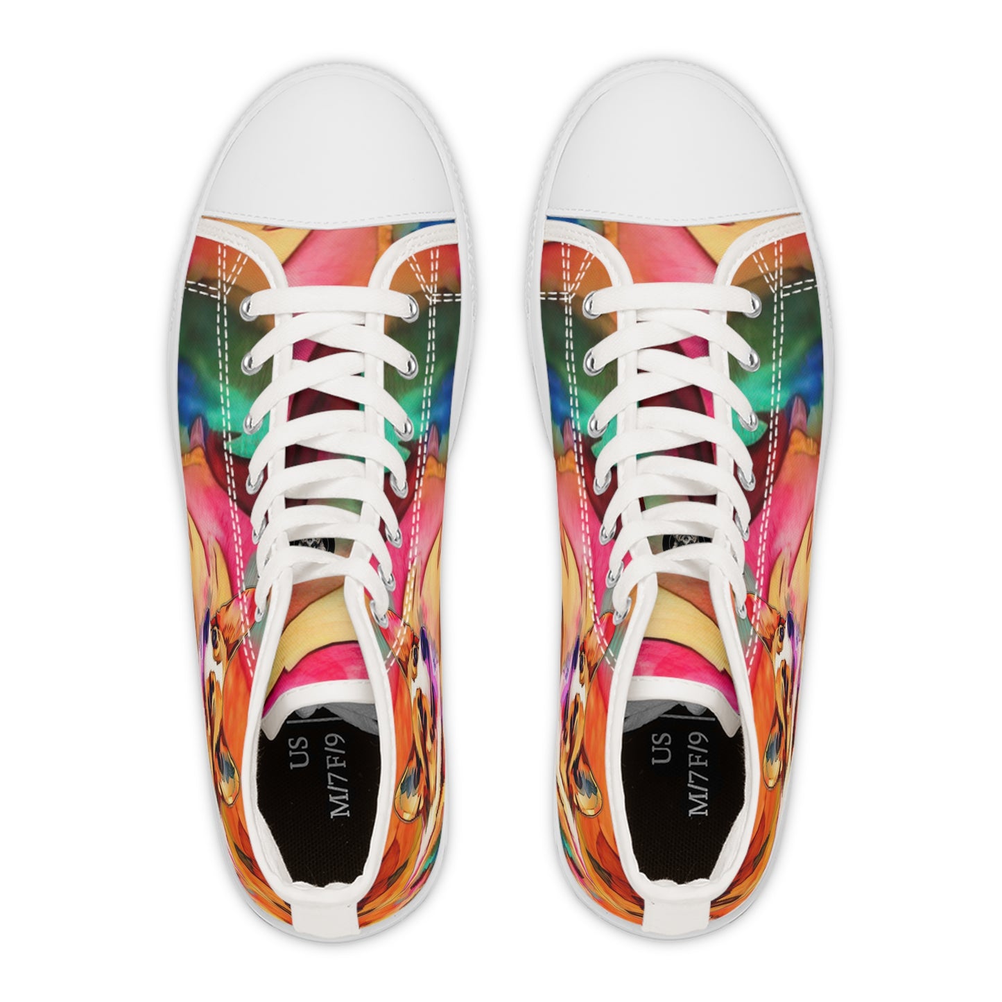 Corgi Pop Art Paint Splash High Top Casual Colorful Canvas Sneakers
