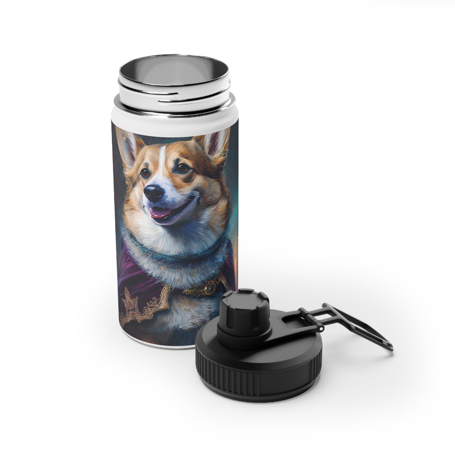 Corgi Royalty - Water Bottle with Sport Lid