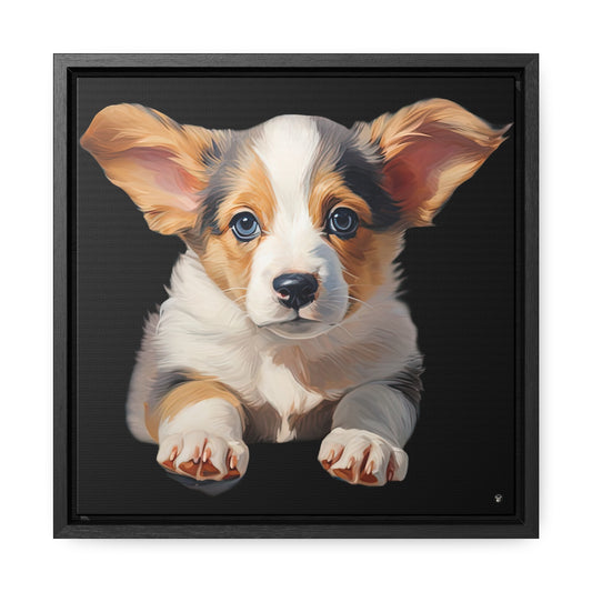 Puppy Portrait - Framed on Canvas