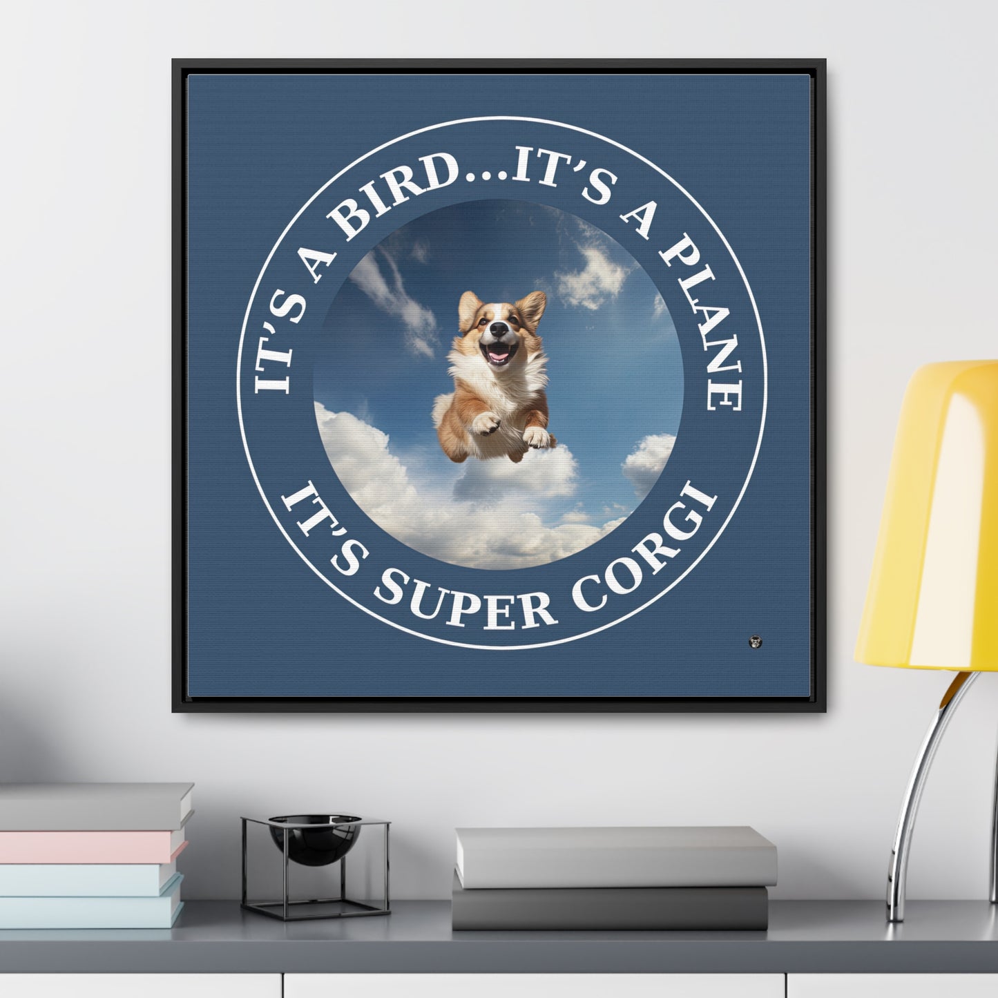 Super Corgi - Framed on Canvas