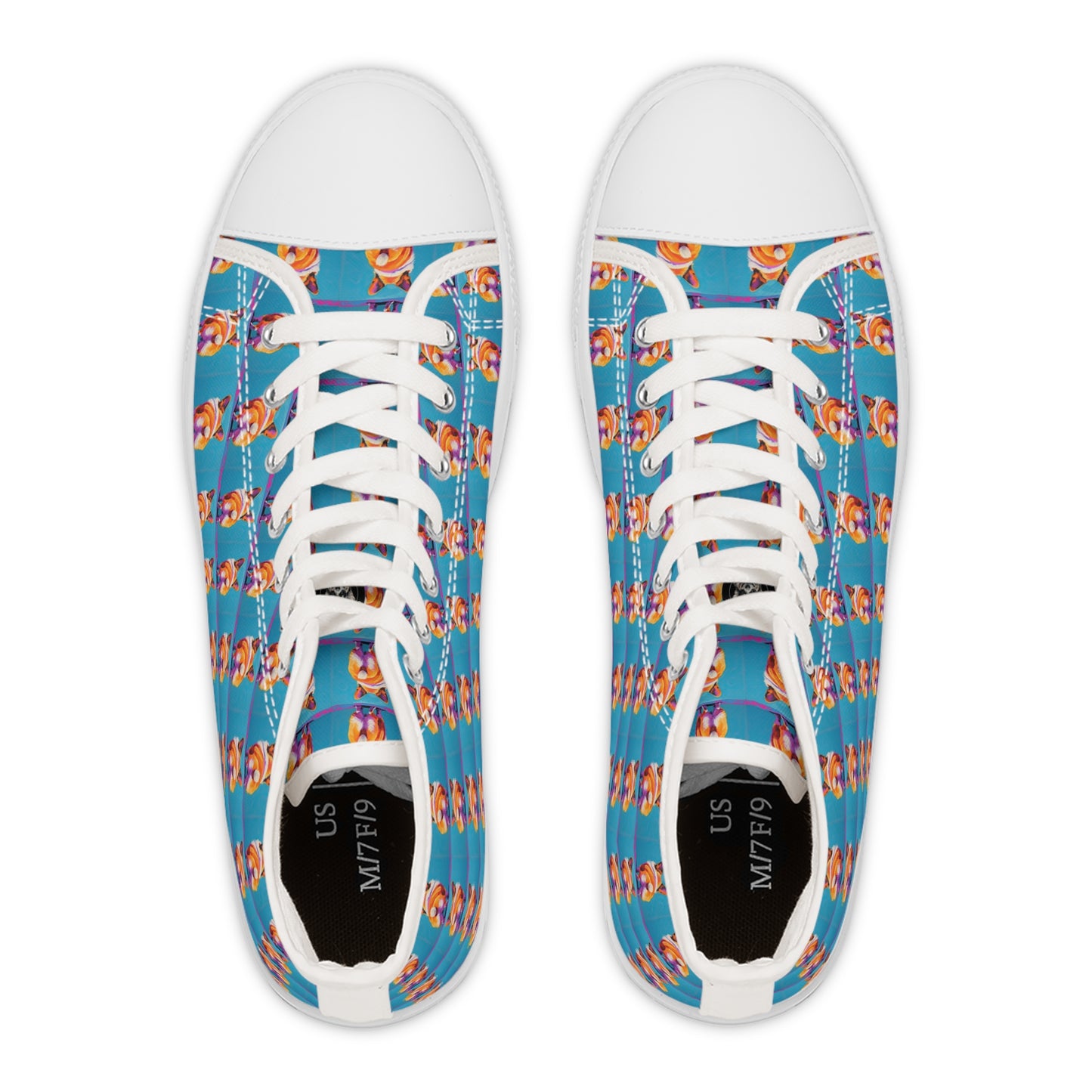 Corgi Butt Mosaic Pattern Women's High Top Casual Canvas Sneakers