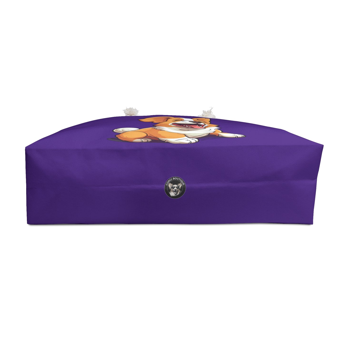 Jolly Jiggling Corgi Weekender Beach Bag – Purple Corgi Travel Tote