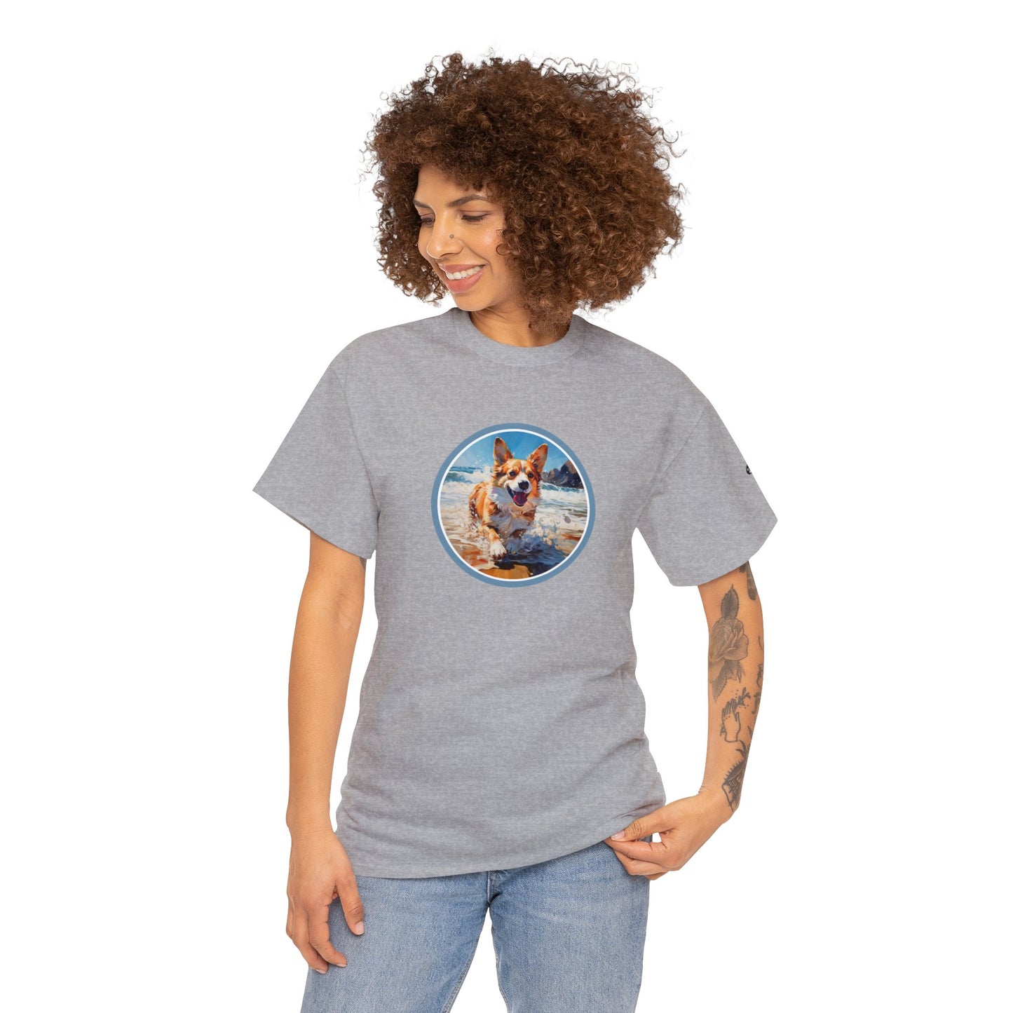 Coastal Corgi - Unisex Heavy Cotton Tee