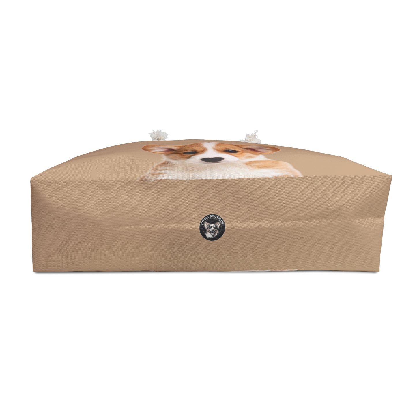 Cute Corgi Puppy Weekender Beach Bag – Light Brown Travel Tote