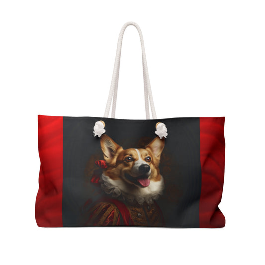 Renaissance Corgi in a Ruff Weekender Beach Bag – Historic Corgi Themed Travel Tote