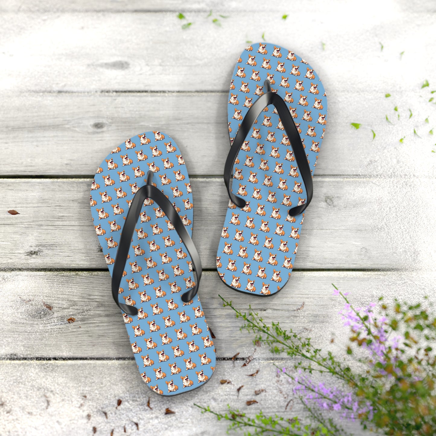 Comical Mosaic Flip-Flops