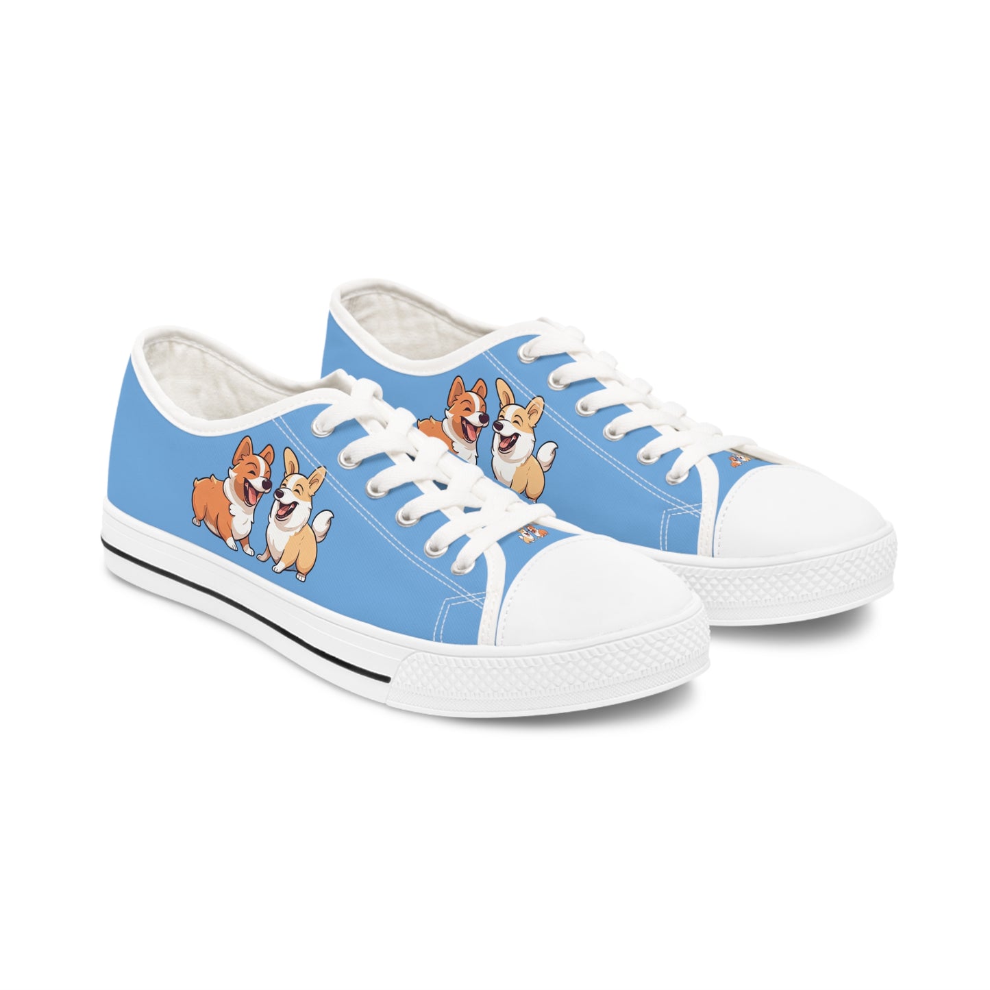 Corgi Couple - Women's Low Top Sneakers