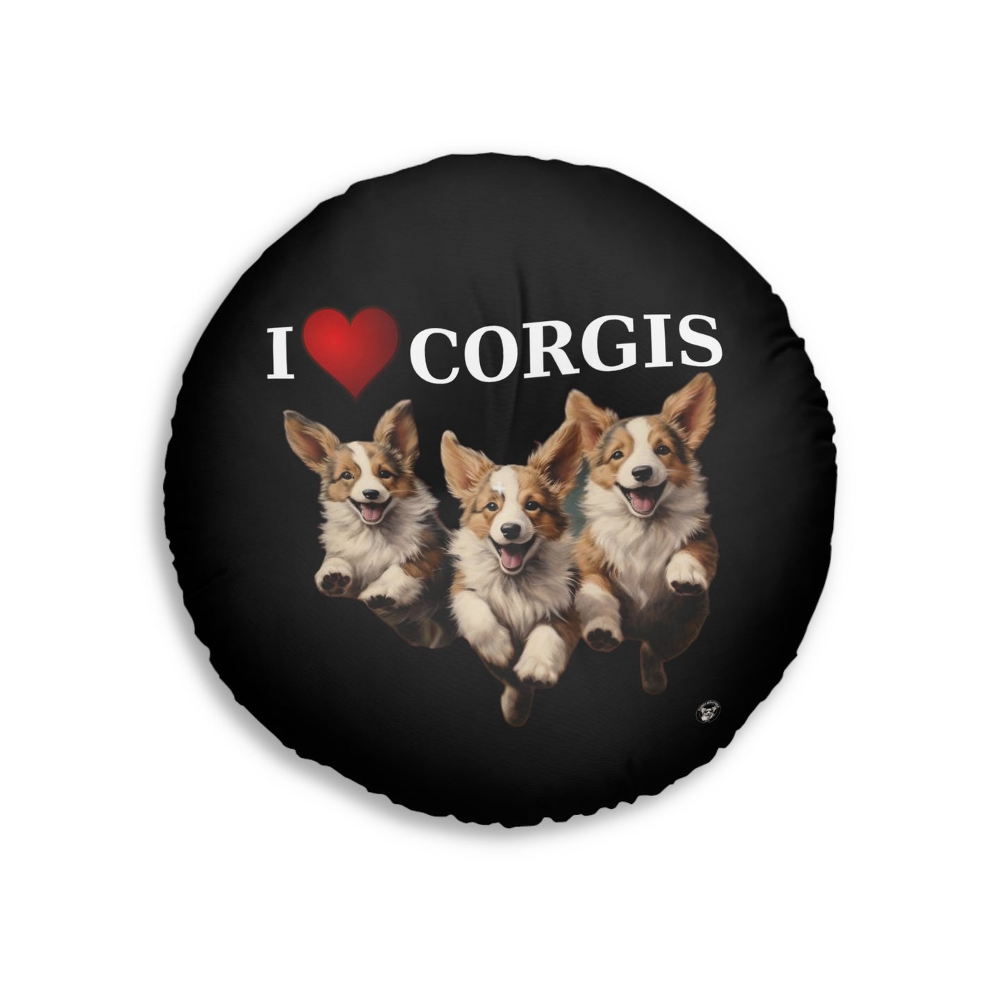 I Heart Corgis in Black - Floor Pillow