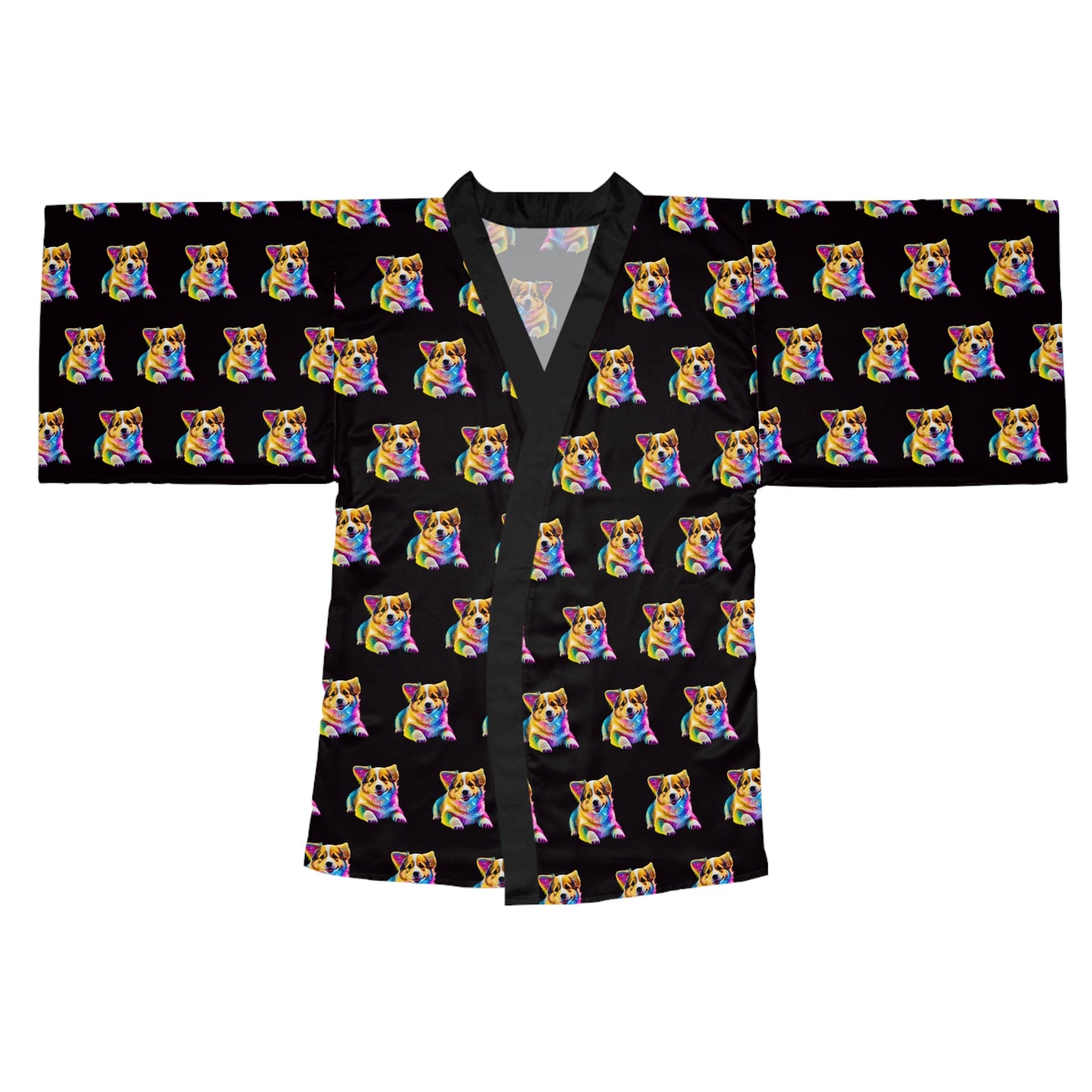 Colorful Corgi Kimono Robe