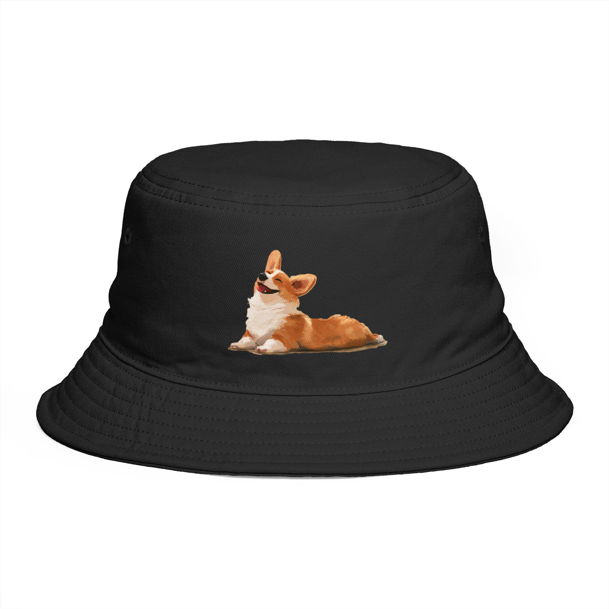 Giddy Sploot Black Corgi Bucket Hat