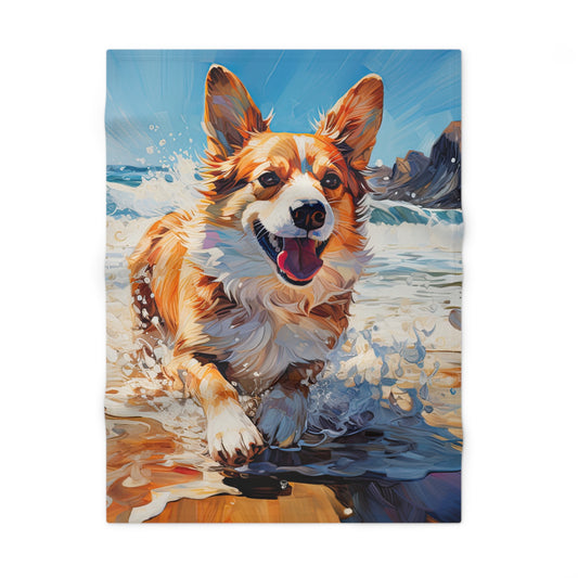 Coastal Corgi - Baby Blanket