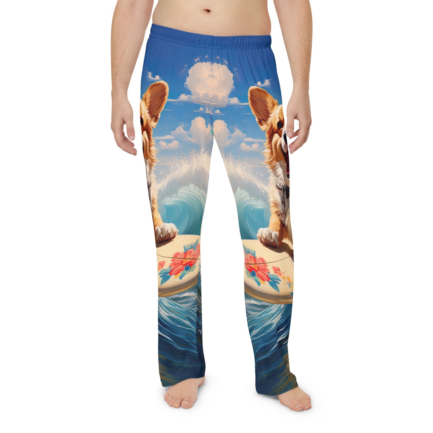 Cowabunga Corgi Men's Pajama Pants