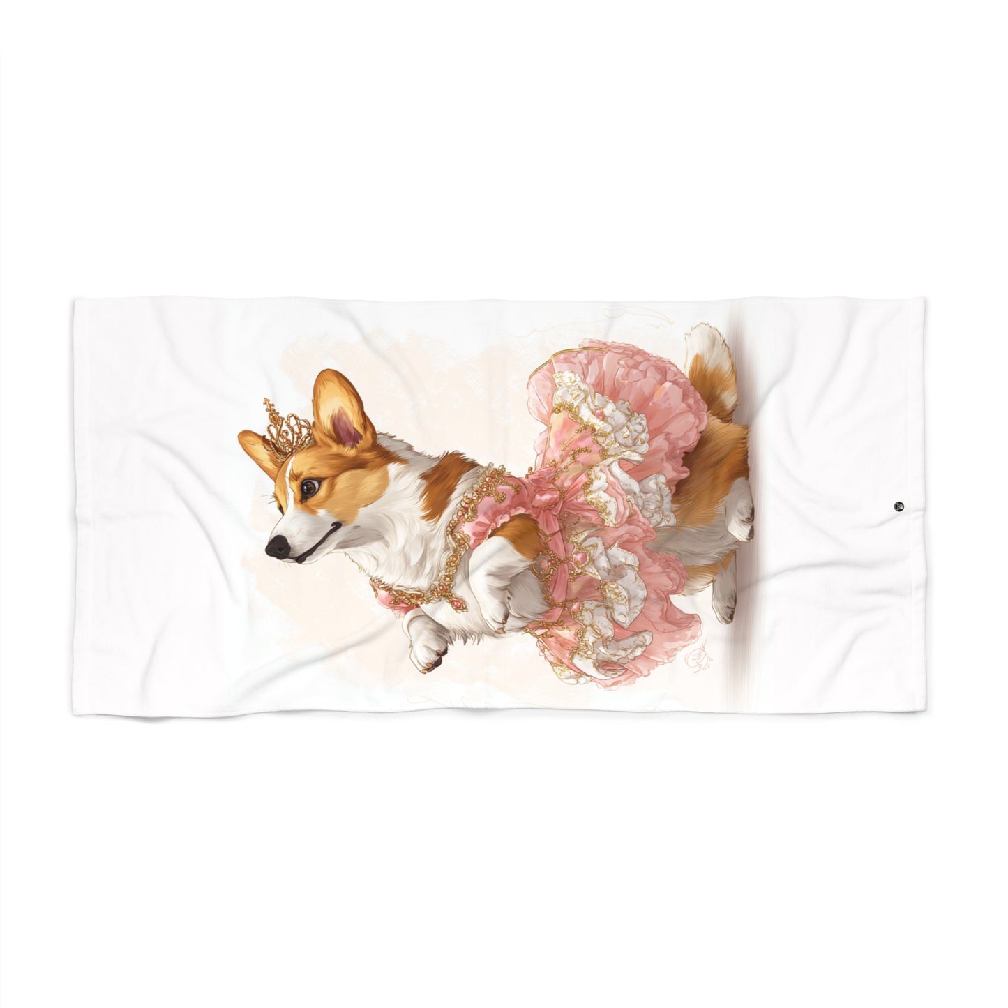 Princess Corgi Beach Towel