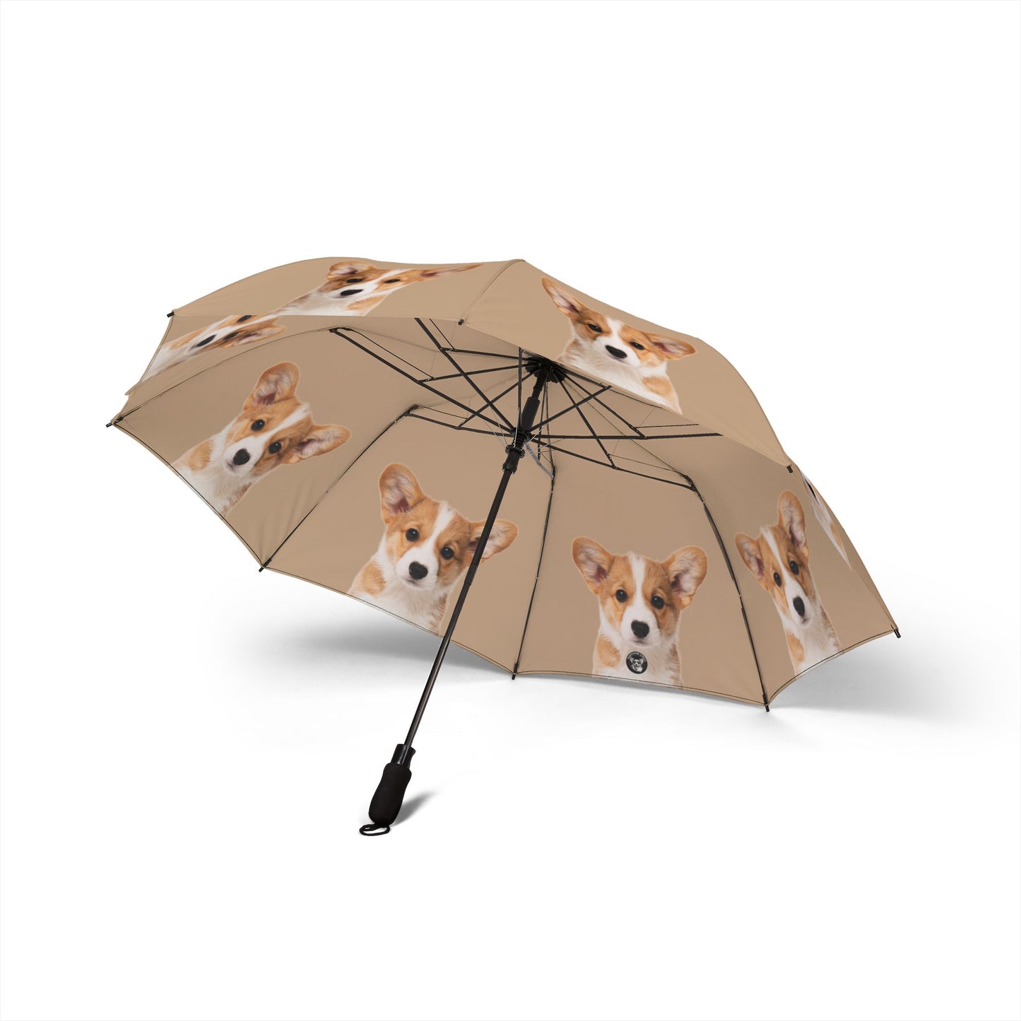 Delightfully Precious Corgi Puppy Face Foldable Umbrella — Compact Semi‑Automatic Rain Parasol for Dog Lovers