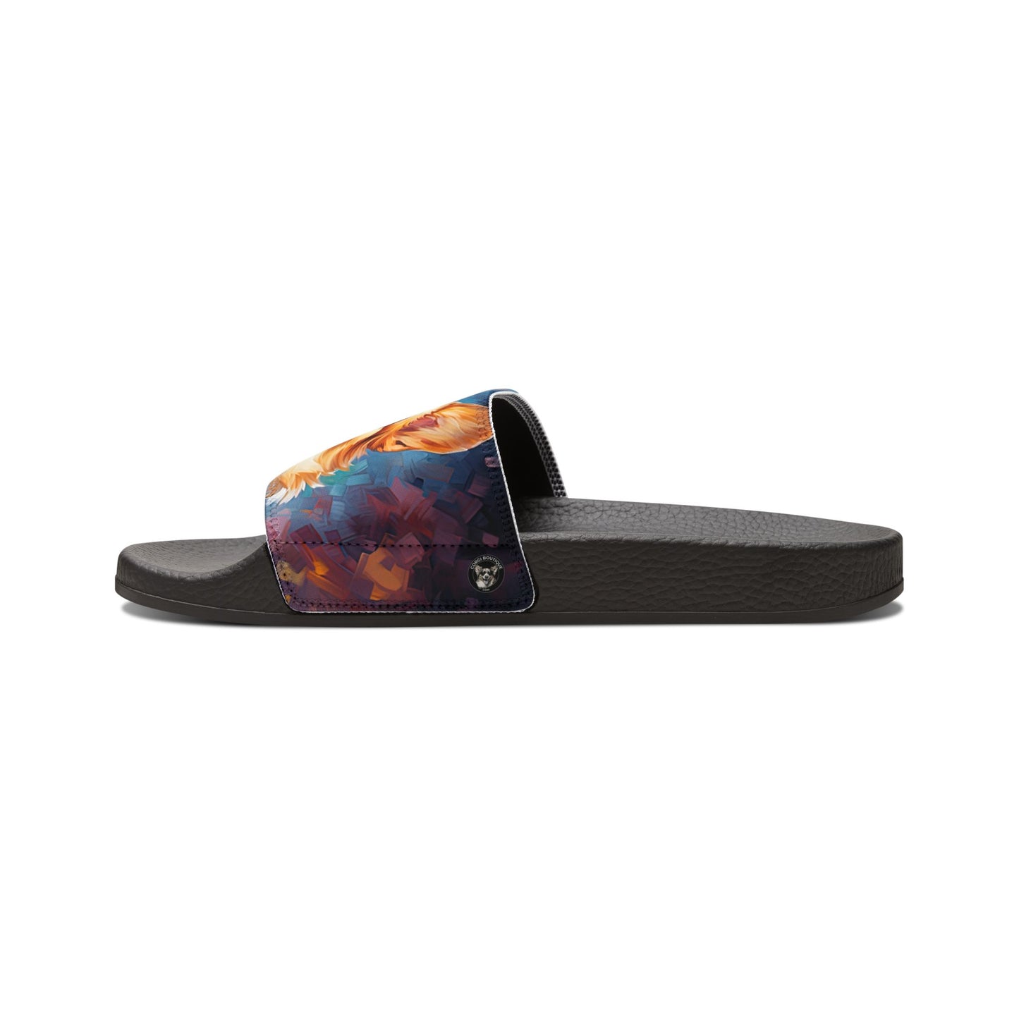 Corgi & Big Ben in London Women's Casual Multicolor Slide Sandals - Pool & Beach Slides