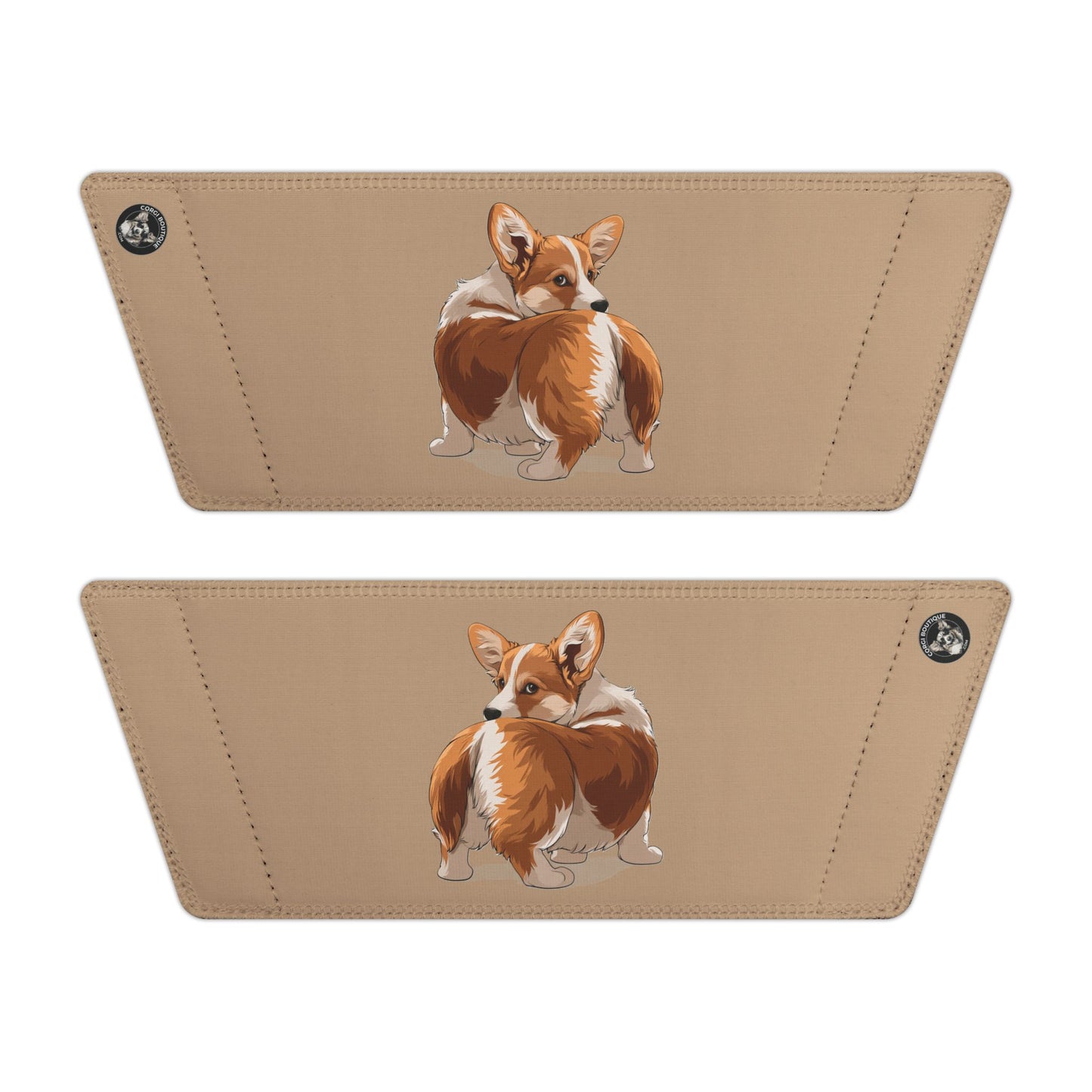 Butt What? Talk to the Butt Contemptuous Corgi Women's Casual Tan Slide Sandals - Pool & Beach Slides