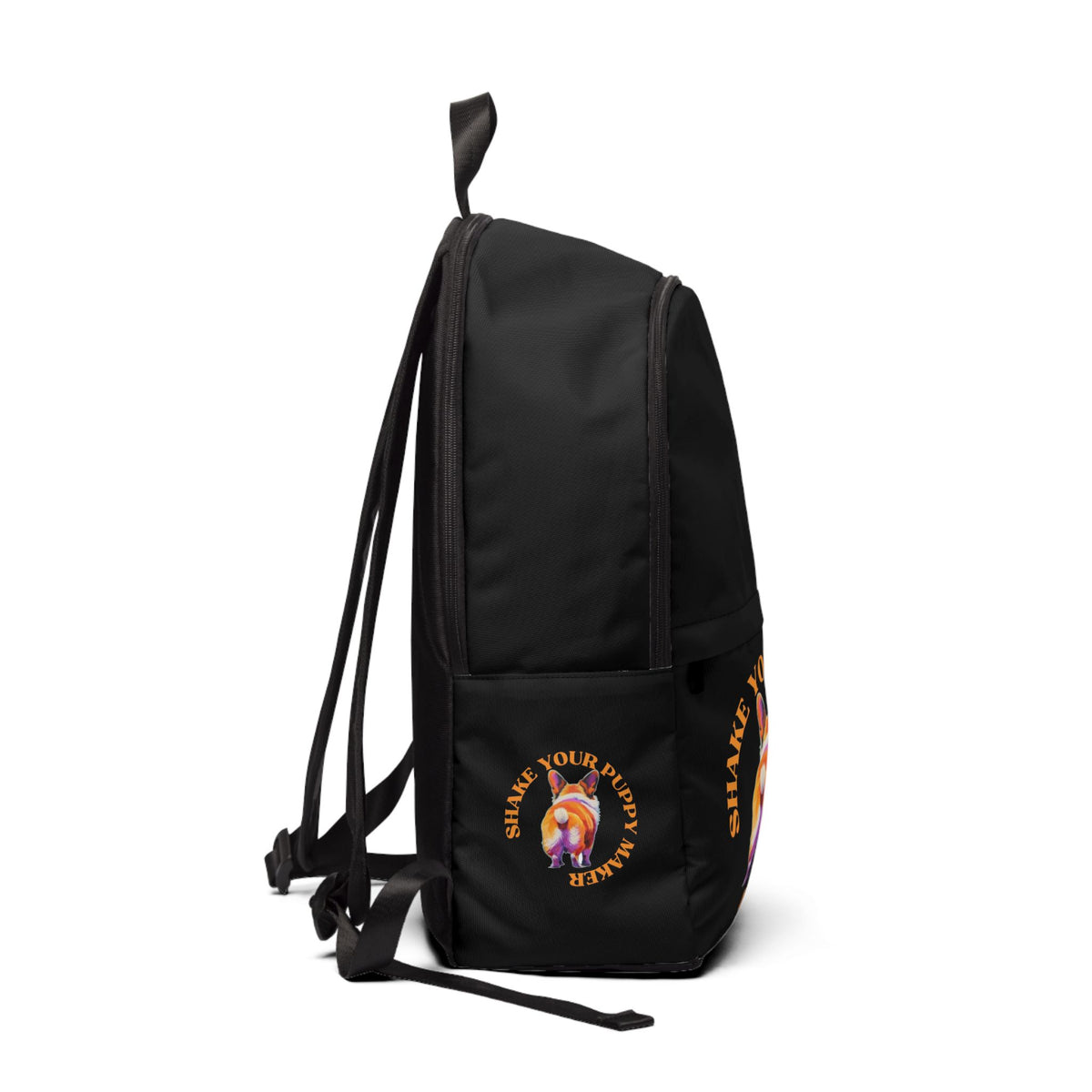 Shake Your Puppy Maker Backpack — Black Corgi Butt Rucksack