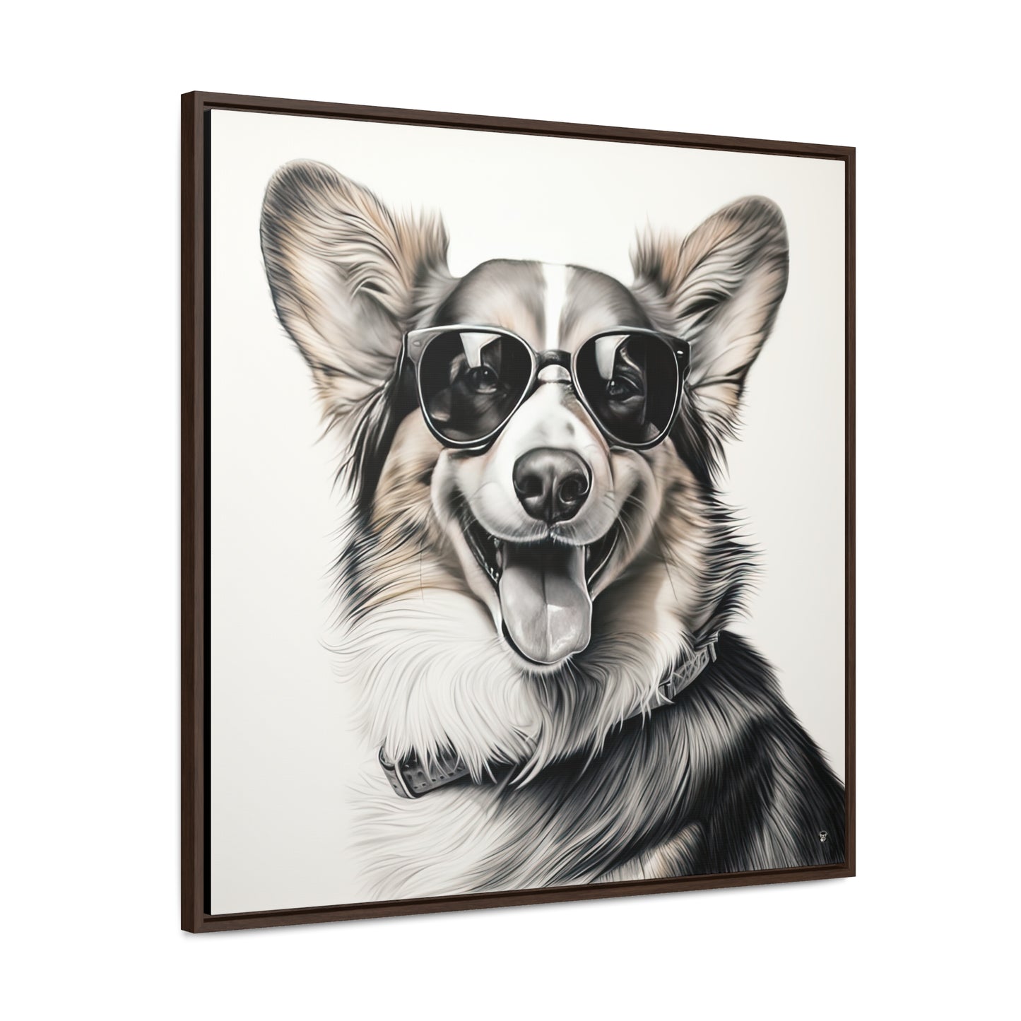 Corgi Cool - Framed on Canvas