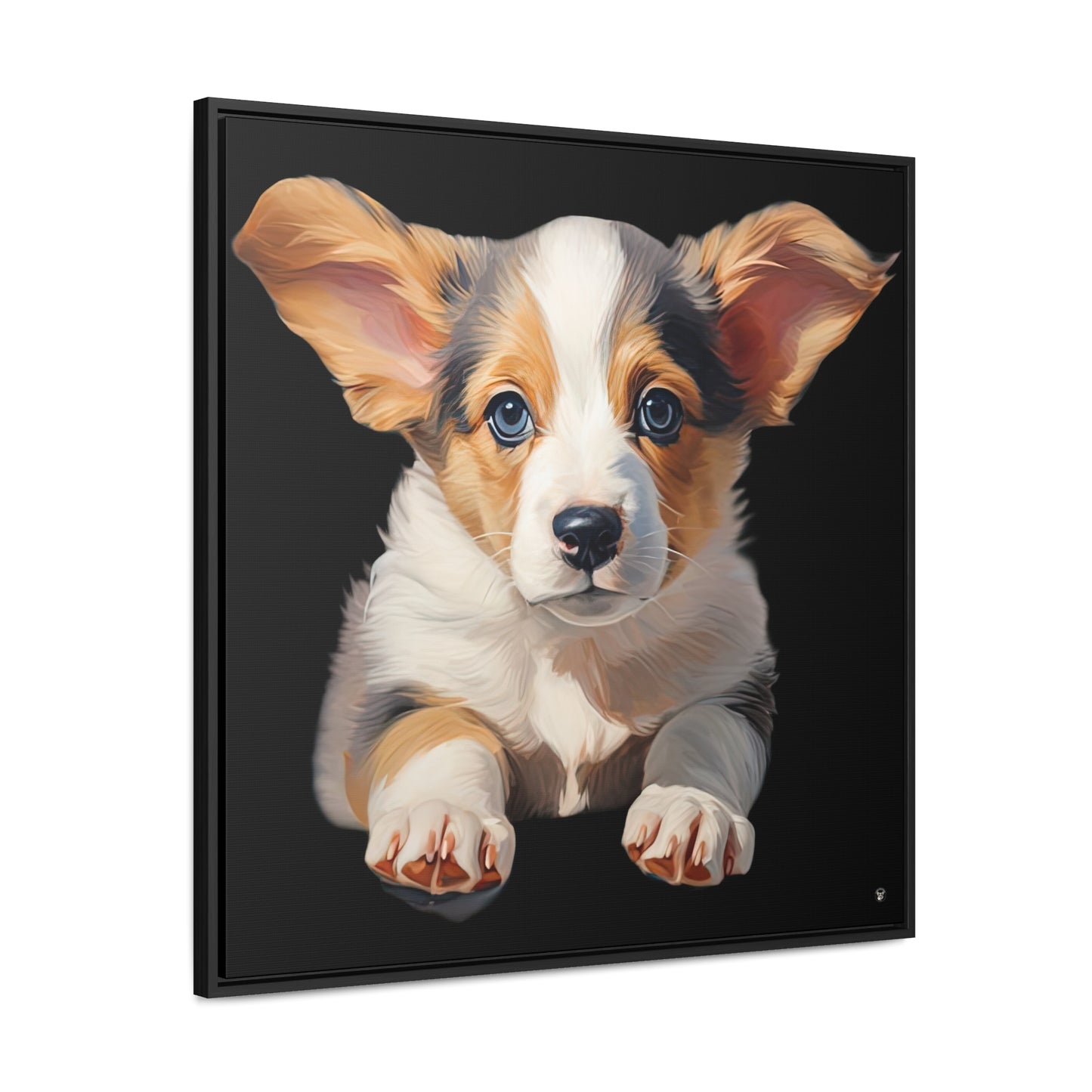 Puppy Portrait - Framed on Canvas