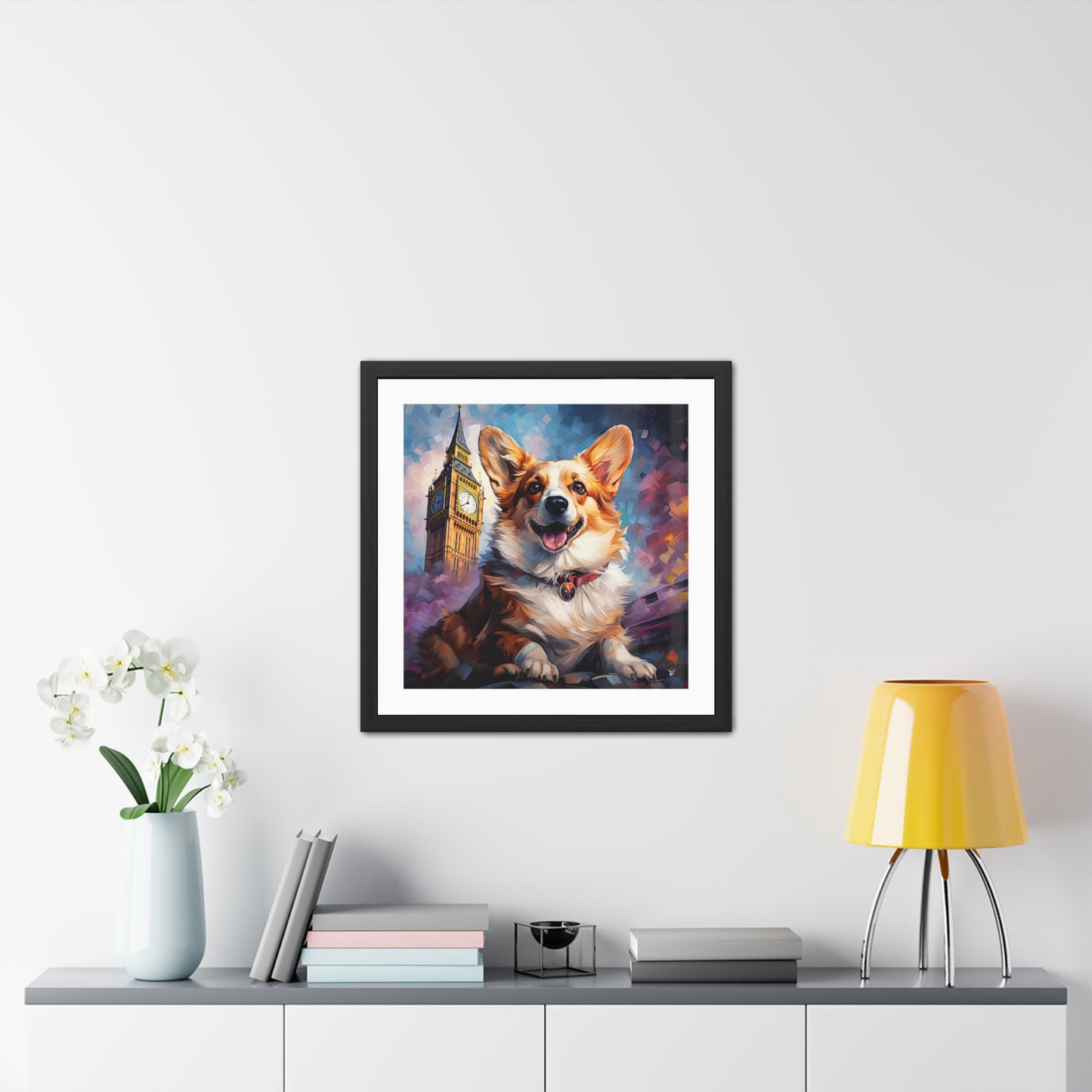 Impression encadrée Corgi & Ben
