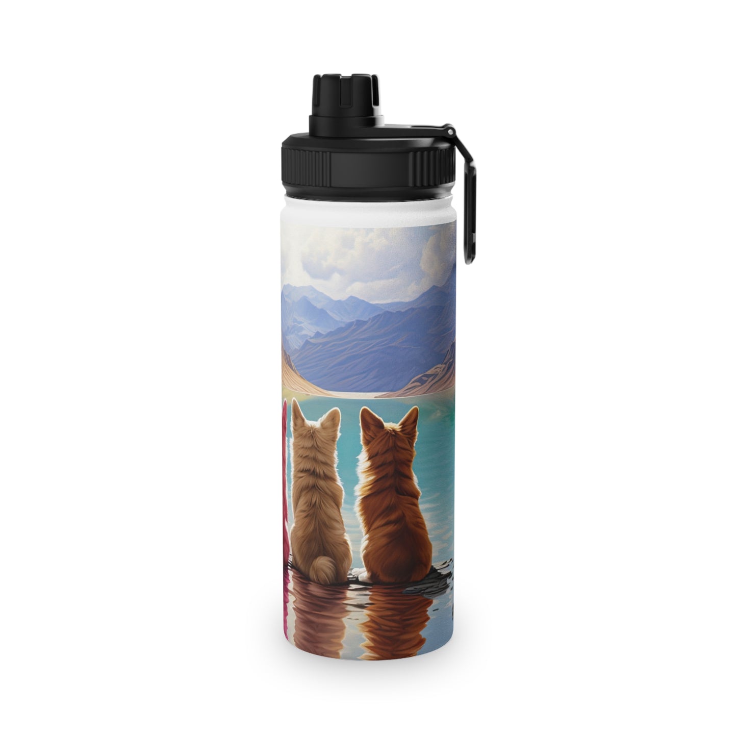 Corgi Lake - Water Bottle with Sport Lid