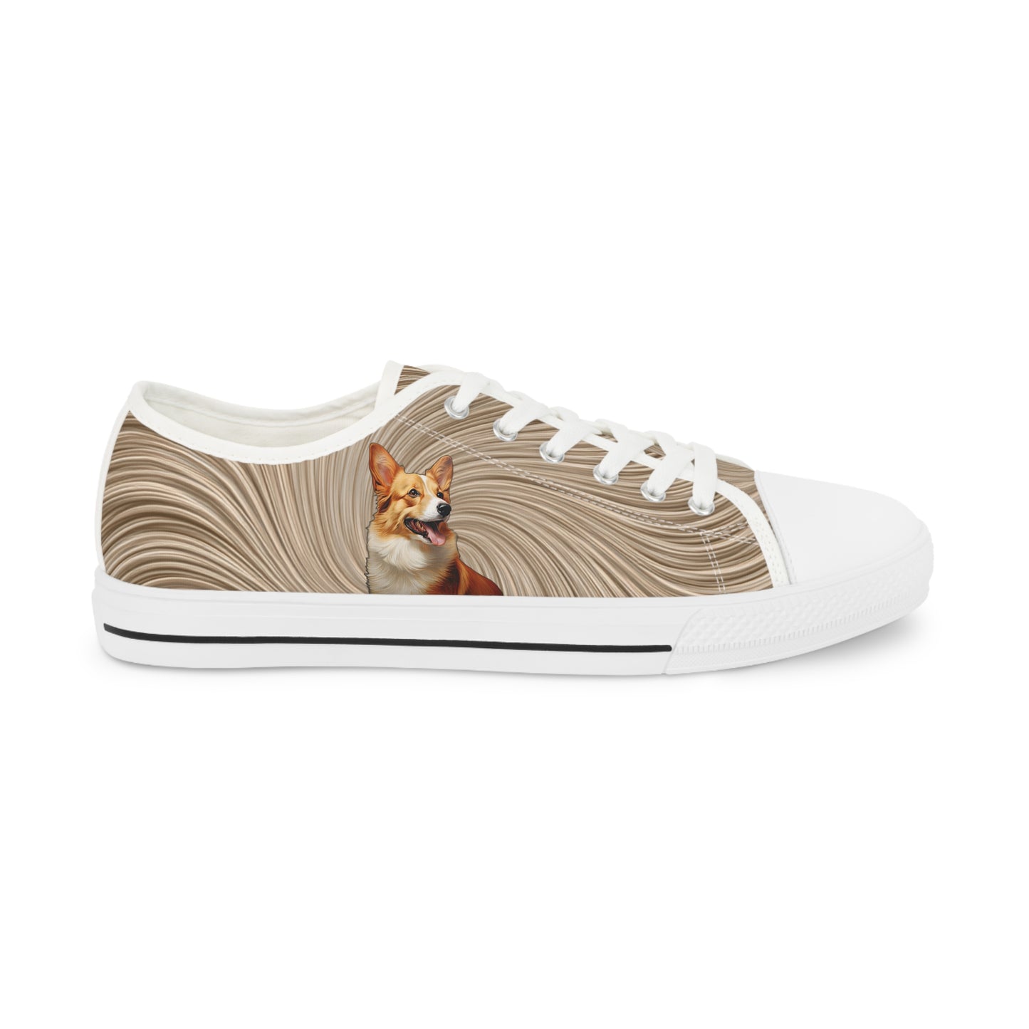 Pembroke Portrait Swirling Tan Men's Low Top Casual Canvas Sneakers