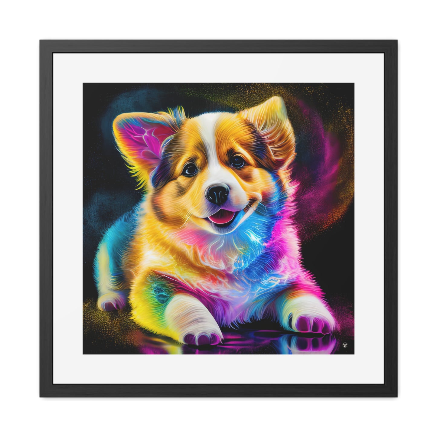 Colorful Corgi Framed Print